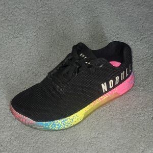NOBULL Kids Black Sneakers with Colorful Sole